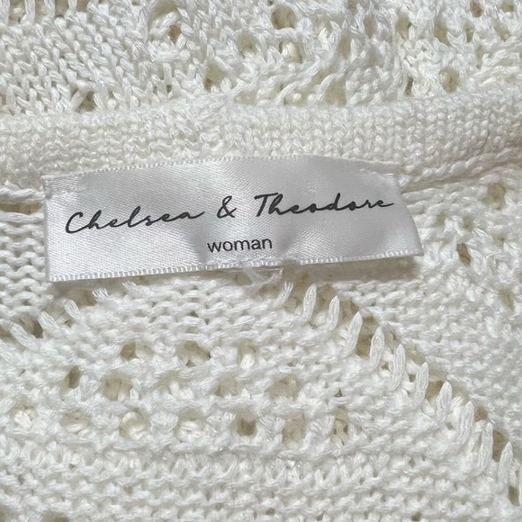 Chelsea & Theodore  Boho Sleeveless Duster Sweater Crochet Knit Cardigan - Picture 4 of 5